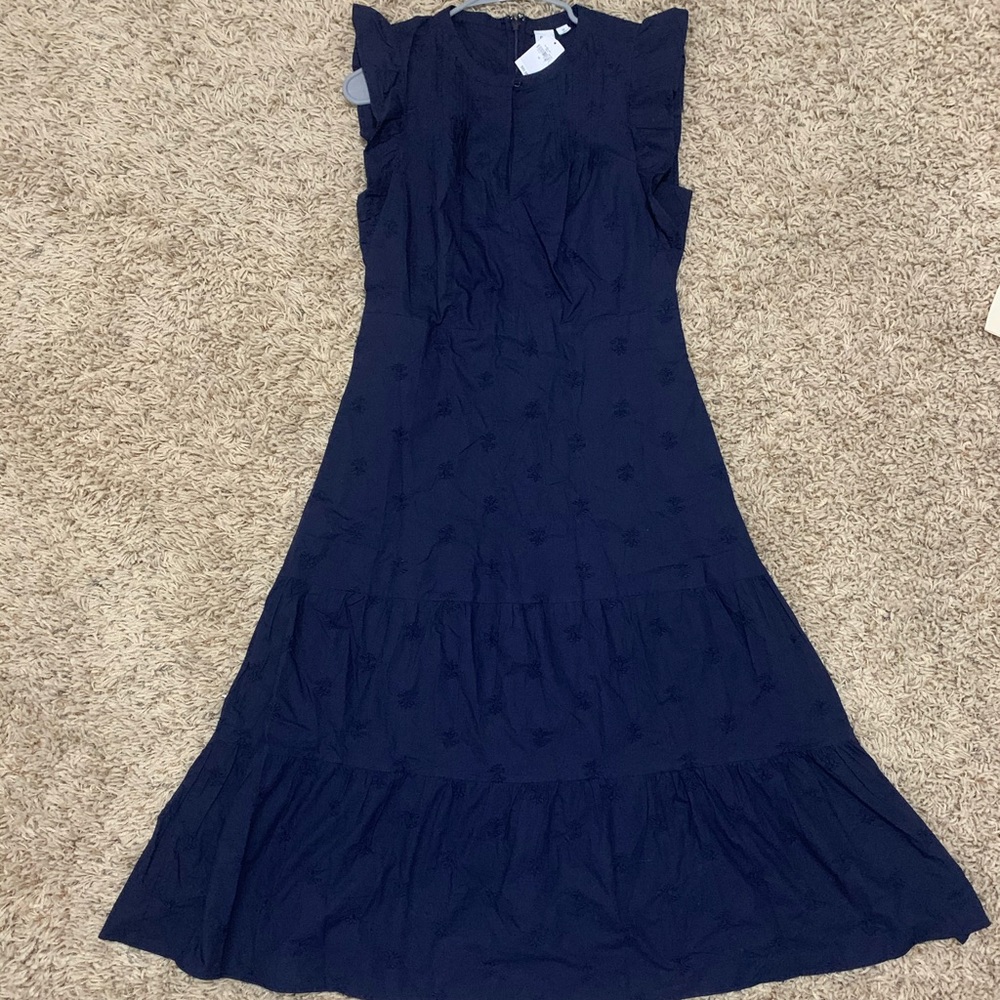 New Gap Tiered Midi Dress With Pockets (10)